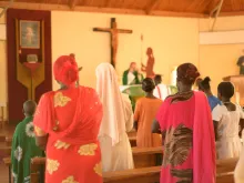 Catholic Mass in a local church in Kenya. 
