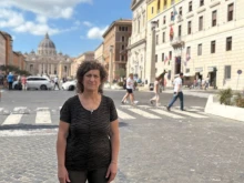 Silvia Toma before participating in the vigil with Pope Leo XIV on Sept. 15, 2025.