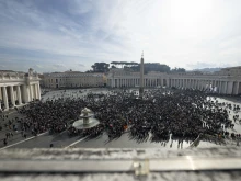 The crowd in St. Peter's Square for the pope's Angelus address on Jan. 14, 2024.