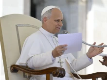 Pope Leo XIV addresses thousands of Church and civil lawyers, judges, and others who work in the legal environment during the Jubilee of Workers of Justice, part of the yearlong Jubilee of Hope, in St. Peter’s Square on Sept. 20, 2025.