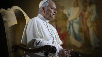 Pope Leo XIV speaks from the Vatican, Nov. 21, 2025