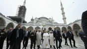 Pope Leo XIV visits the Sultan Ahmed Mosque, also known as the “Blue Mosque,” in Istanbul, Turkey, on Nov. 29, 2025.
