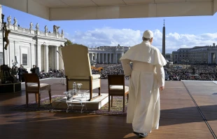Pope Leo XIV holds his weekly general audience in St. Peter’s Square at the Vatican on Nov. 19, 2025. Credit: Vatican Media