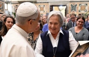 Sister Norma Pimentel spoke with the Holy Father at the Oct. 2, 2025 meeting. Credit: Vatican Media