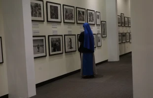 A photo display of persecuted Christians in Iraq and Nigeria can be seen at the Saint John Paul II National Shrine in Washington, D.C., until Feb. 8, 2026. Credit: Madalaine Elhabbal/CNA