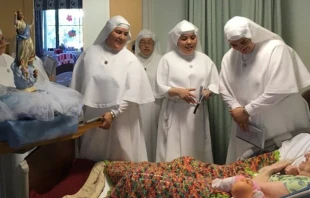 The Sister Servants of Mary hold a procession with the statue of Our Lady of the Assumption at Mary Health of the Sick Convalescent Hospital in Newbury Park, California. Credit: Photo courtesy of the Servants of Mary, Ministers to the Sick