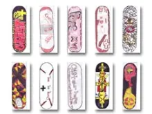 Some of the entries for the papal skateboard design contest