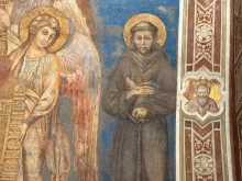 A 13th-century fresco of St. Francis of Assisi by the Florentine painter Cimabue, one of the earliest depictions of the saint, is located in the lower church of the Basilica of St. Francis of Assisi in Assisi, Italy. 