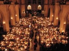 An Easter Vigil procession at St. Dominic Parish in San Francisco.