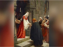 “The Charity of Saint Elizabeth of Hungary,” painted by Edmund Leighton, circa 1895.
