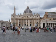 Pilgrims walk through St. Peter’s Square in September 2024.