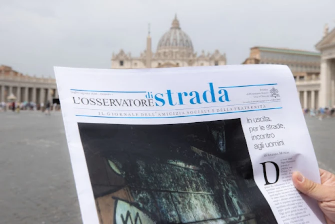 The front page of the new L’Osservatore di Strada, which will be available June 30.