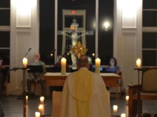 Adoration of the Blessed Sacrament at the St. James Chapel at Bethany Center in Lutz, Fla., April 25, 2022.