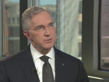 Knights of Columbus Supreme Knight Patrick Kelly speaks with EWTN News President and COO Montse Alvarado on Thursday, July 11, 2024, regarding the organization's decision to cover mosaics by the accused abuser Father Marko Rupnik in chapels in Washington, D.C., and Connecticut.