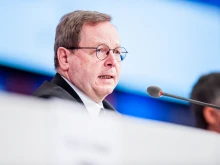 Bishop Georg Bätzing of Limburg at a press conference of the German "Synodal Way"