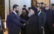 Greek Orthodox Patriarch John X Yazigi of Antioch and All the East (right) receives Ahmad al-Shar’a, the head of Syria’s transitional administration, on Oct. 26, 2025, at the patriarchal residence in Damascus.