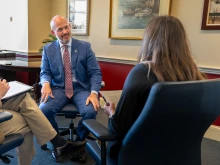 Heritage Foundation President Kevin Roberts speaks with CNA in an interview.