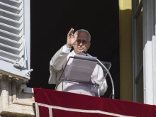 Pope Leo XIV addresses pilgrims gathered in St. Peter's Square at the Vatican for the Angelus on December 7, 2025.