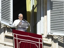 Pope Leo XIV addresses pilgrims in St. Peter’s Square at the Vatican on Nov. 9, 2025.