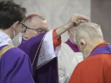 Cardinal Pietro Parolin celebrates Mass at the Basilica of Santa Sabina on the Aventine Hill in Rome, Italy, March 2, 2022.