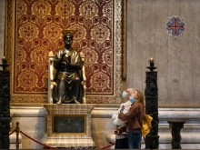 The bronze statue of St. Peter inside St. Peter’s Basilica.