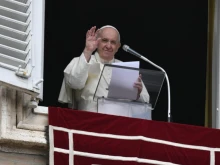 Pope Francis delivers his Angelus address at the Vatican, Oct. 31, 2021.