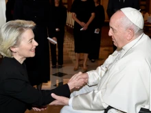 European Commission President Ursula von der Leyen meets Pope Francis at the Vatican, June 10, 2022.