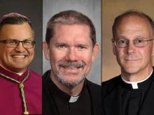 Left to right: Cincinnati Archbishop-elect Robert Casey; Sioux City, Iowa, Bishop-elect John Keehner; Norwich, Connecticut, Bishop-elect Richard Reidy.
