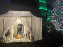 The faceless Nativity scene in Brussels, Belgium, in November 2025.