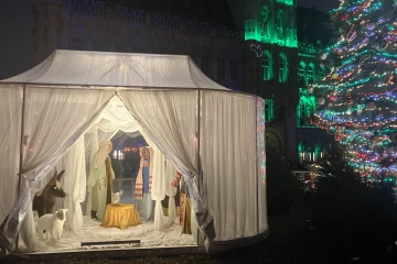 The faceless nativity scene in Brussels, Belgium