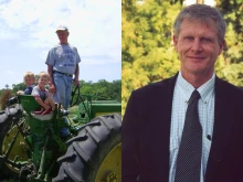 Tom Vander Woude with two of his grandchildren, Michael and Bobby Vander Woude (from left to right). The Diocese of Arlington, Virginia, is investigating Tom Vander Woude’s cause for sainthood almost two decades after he died saving his son.