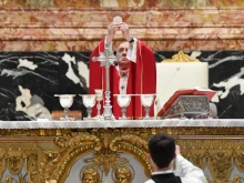 Pope Francis celebrates Mass in St. Peter’s Basilica for recently deceased cardinals and bishops, Nov. 4, 2021.
