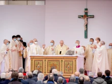 Pope Francis celebrates Mass at the Rome campus of the Catholic University of the Sacred Heart, Nov. 5, 2021.