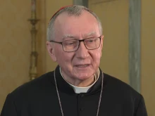 Cardinal Pietro Parolin speaks in a Vatican News interview published Nov. 30, 2021.