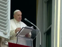 Pope Francis delivers his Angelus address at the Vatican, Jan. 2, 2022.