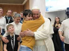 Pope Francis’ general audience in the Paul VI Hall at the Vatican, Feb. 9, 2022.