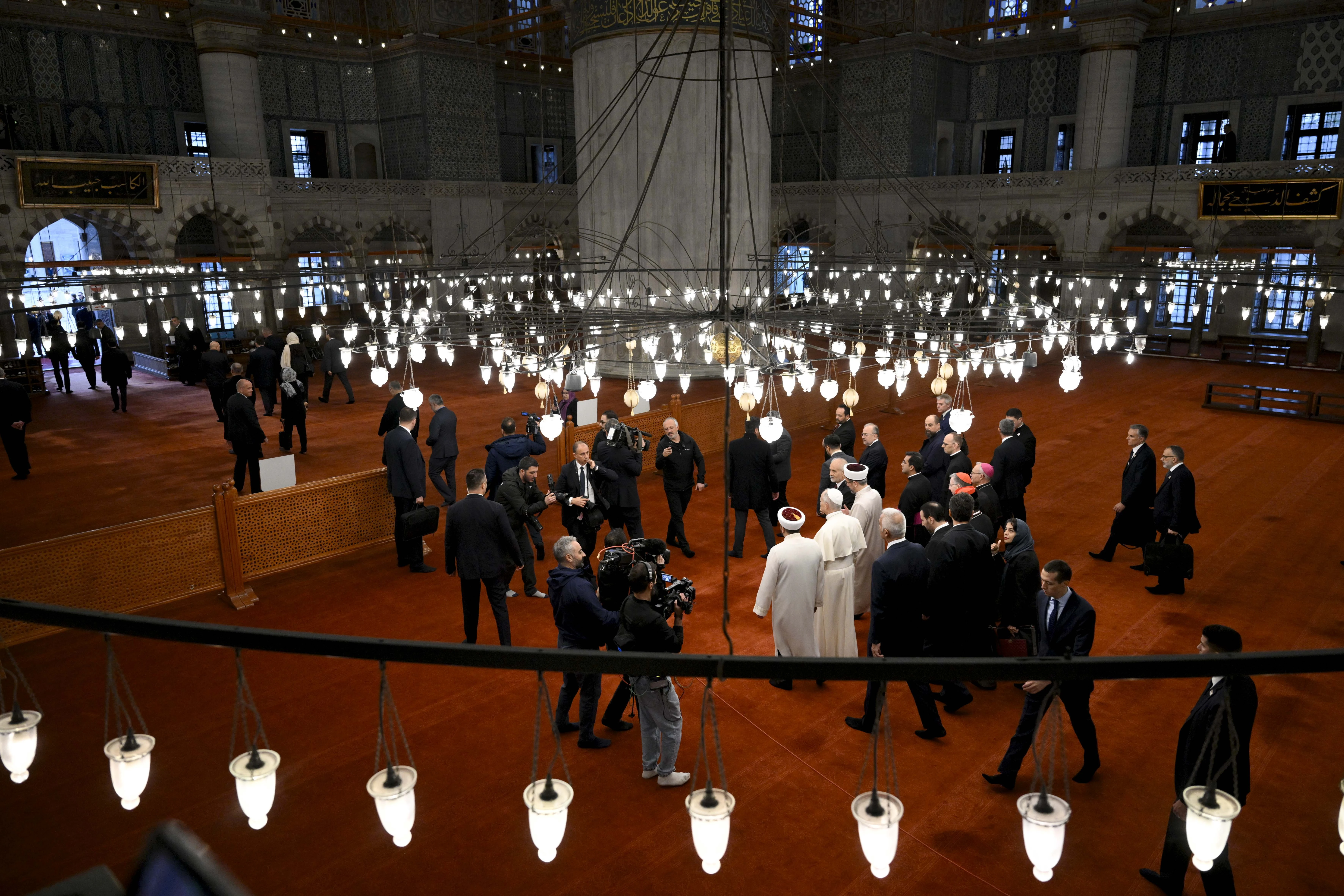 Pope Leo XIV visits the Sultan Ahmed Mosque, also known as the “Blue Mosque,” in Istanbul, Turkey, on Nov. 29, 2025. | Credit: Vatican Media.