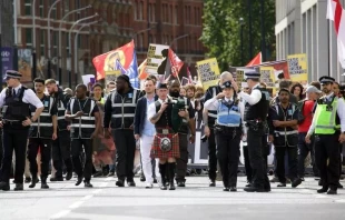Marchers make their way through central London during the 10th annual March for Life UK on Sept. 6, 2025. Credit: Edward Pentin/EWTN News