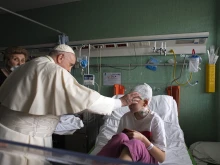 Pope Francis visited Ukrainian refugee children being treated in the Bambino Gesù Children's Hospital in Rome on March 19, 2022.