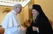Pope Leo XIV receives Patriarch Bartholomew of Constantinople at the Vatican on May 30, 2025.