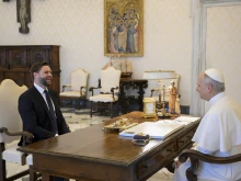 Pope Leo XIV meets with U.S. Vice President JD Vance on May 19, 2025.