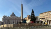 The fir tree and the Nativity scene are ready for the dedication in St. Peter’s Square on Dec. 15, 2025.