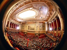 Members of the French Parliament are shown when they convened for a previous revision of the country's constitution at Versailles castle, near Paris, in 2008.