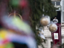 Pope Francis gives his Angelus address on Dec. 26, 2021.