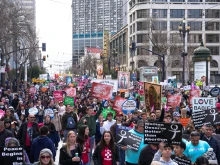Tens of thousands of pro-life advocates march through the heart of San Francisco on Saturday, Jan. 25, 2025, for the 21st annual Walk for Life West Coast.