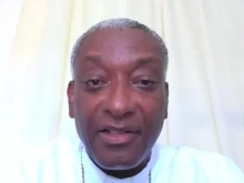 Haitian Cardinal Chibly Langlois speaks during a Caritas Internationalis webinar, Sept. 21, 2021.