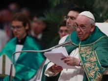 Pope Francis speaks during Mass in St. Peter's Basilica, Aug. 30, 2022.