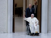 Pope Francis greeting pilgrims and visitors to the weekly general audience on Aug. 31, 2022
