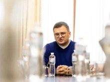 Ukraine's Minister of Foreign Affairs, Dmytro Kuleba, speaking to journalists, Dec. 9, 2022