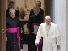 Pope Francis arriving at the general audience at the Vatican, Dec. 14, 2022